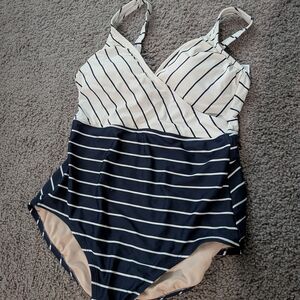 Kona Sol Nautical Stripe Swimsuit
